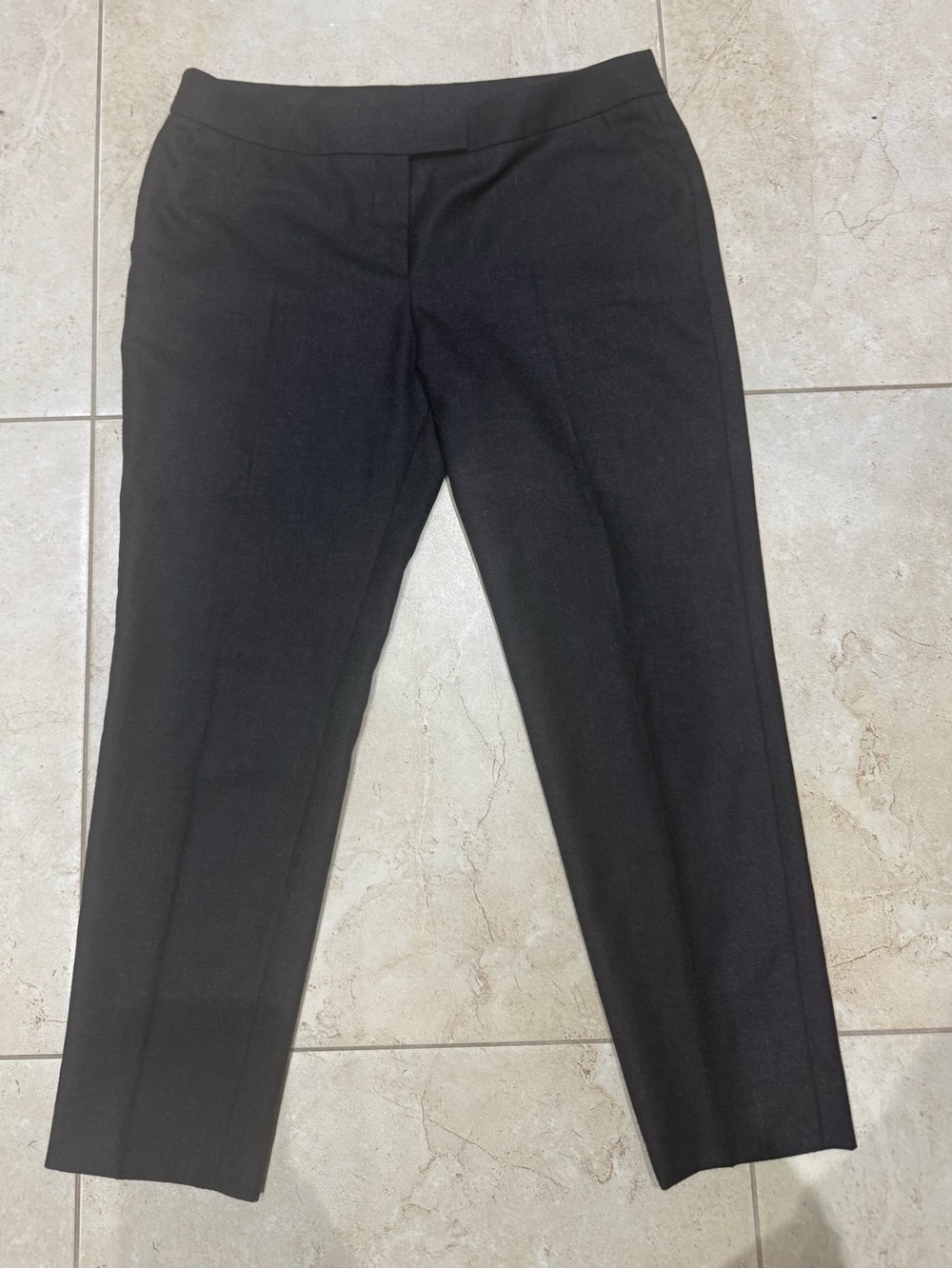 AKRIS PUNTO Charcoal Straight-Leg Wool Pants